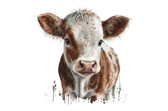 Download Watercolor Baby Cow Clipart Png Design - Baby cow clipart Collection