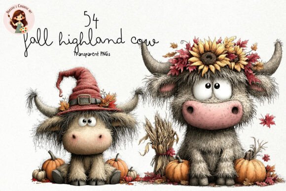 Download Fall Highland Cow PNG Clipart Bundle - Cow png Collection