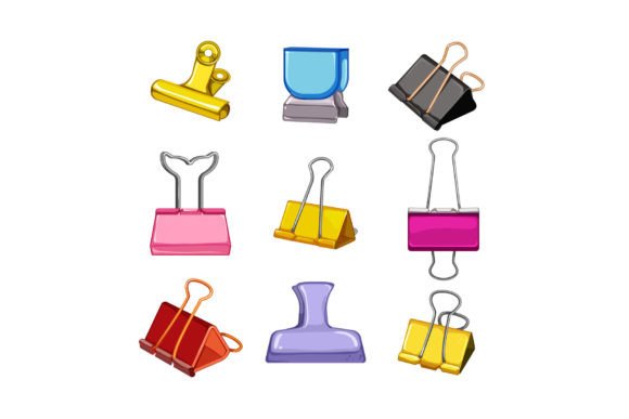 Download Binder Clip Set Cartoon Vector - Cartoon vector Collection