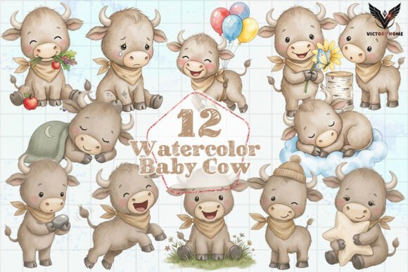 Download Watercolor Baby Cow Clipart PNG - Baby cow clipart Collection