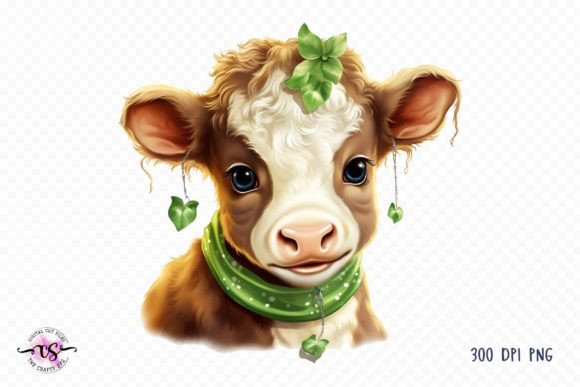 Download Cute St Patrick's Day Baby Cow Clipart - Baby cow clipart Collection