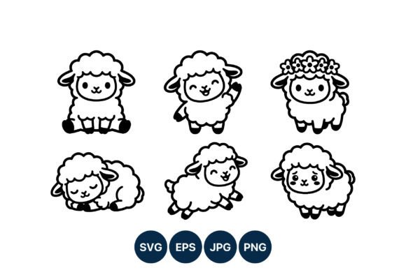 Download Cute Lamb Cartoon Vector Set - Cartoon vector Collection