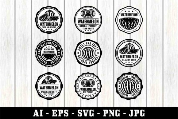 Download Badge Stamps Watermelon Vector - Watermelon vector Collection