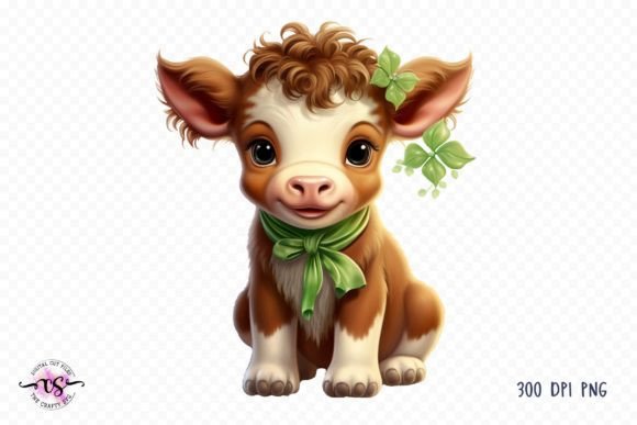 Download Cute St Patrick's Day Baby Cow Clipart - Baby cow clipart Collection